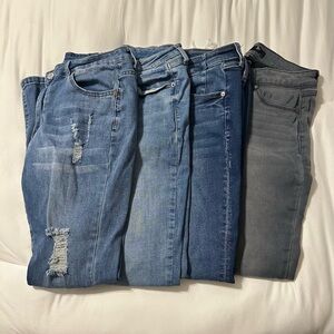 Women’s Blue & Gray Denim Jeans - Classic Stretch Fit